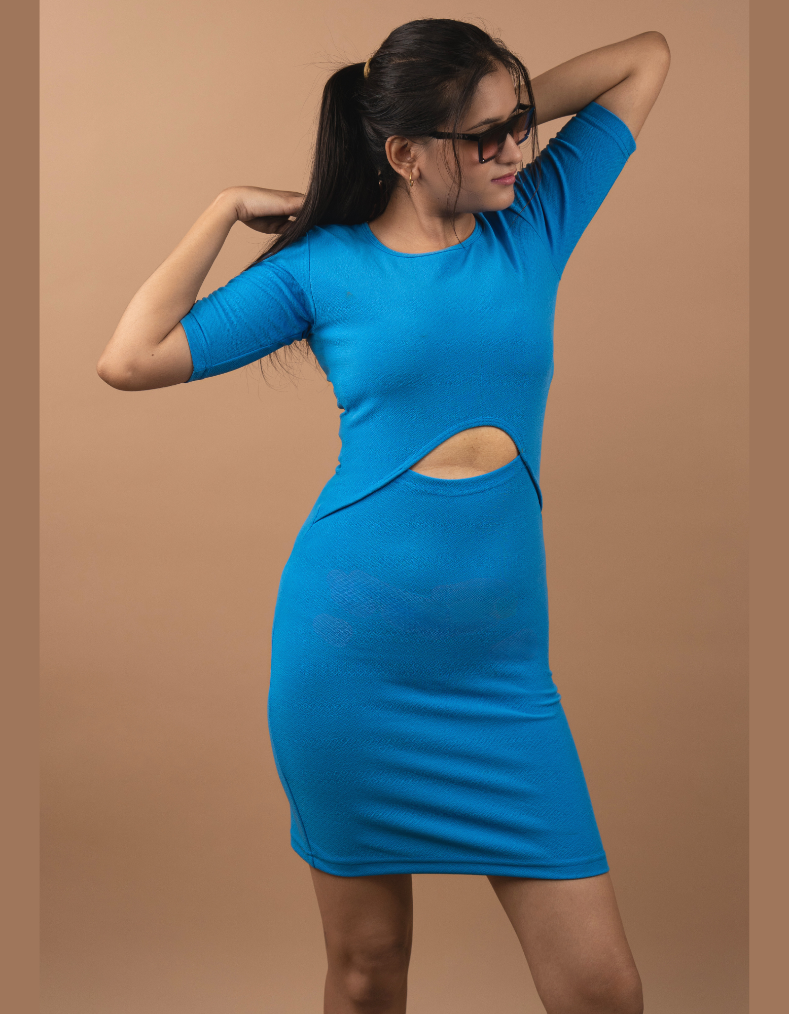 Bae N Bruh - Sassy Selfie-Ready Peek-a-Cutout Dress front