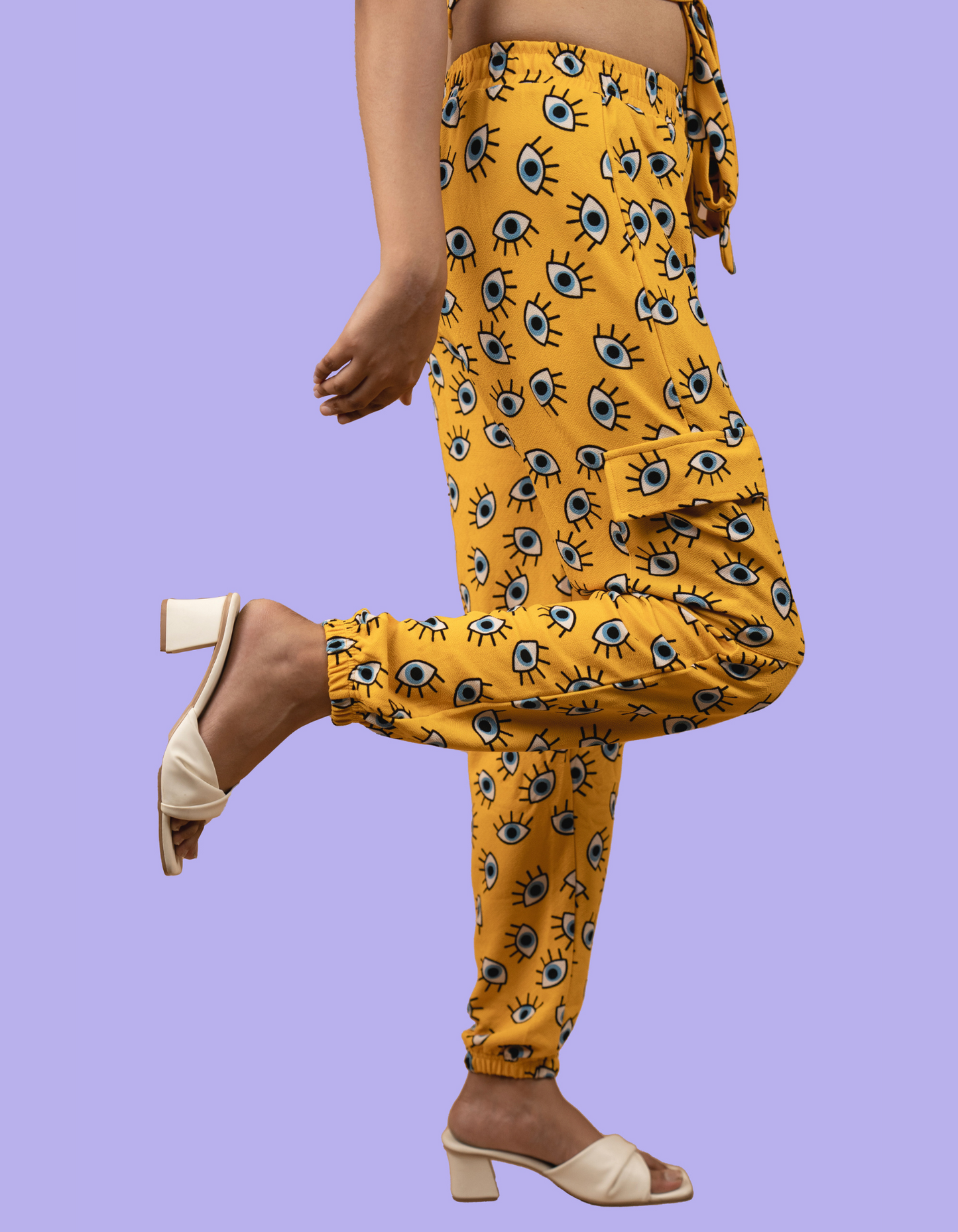 Bae N Bruh - Eye-Spy Crop Top & Jogger Co-Ord Set jogger