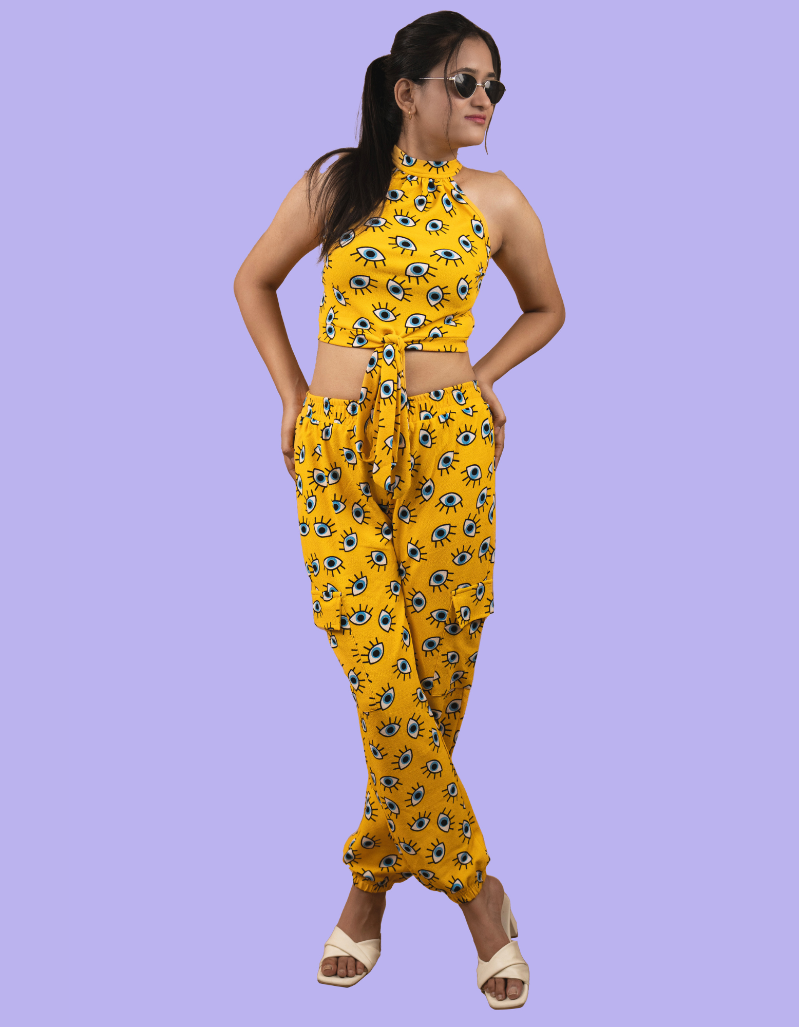 Bae N Bruh - Eye-Spy Crop Top & Jogger Co-Ord Set front