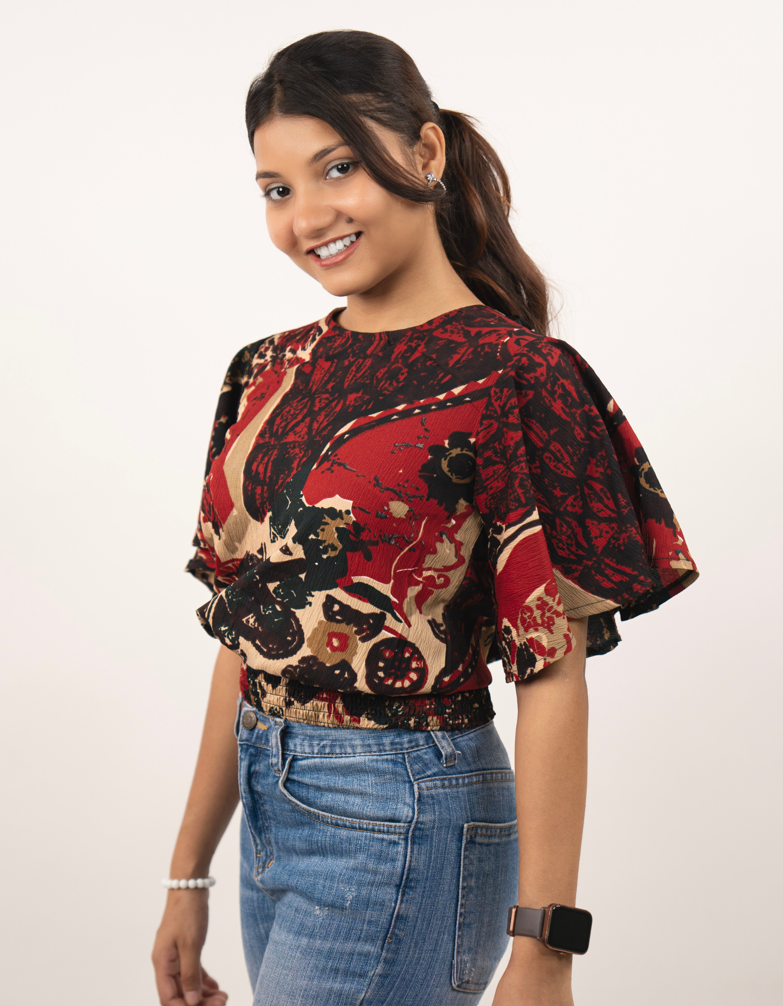 Bae N Bruh - Brew-tiful Batwing Sleeve Coffee Top left view