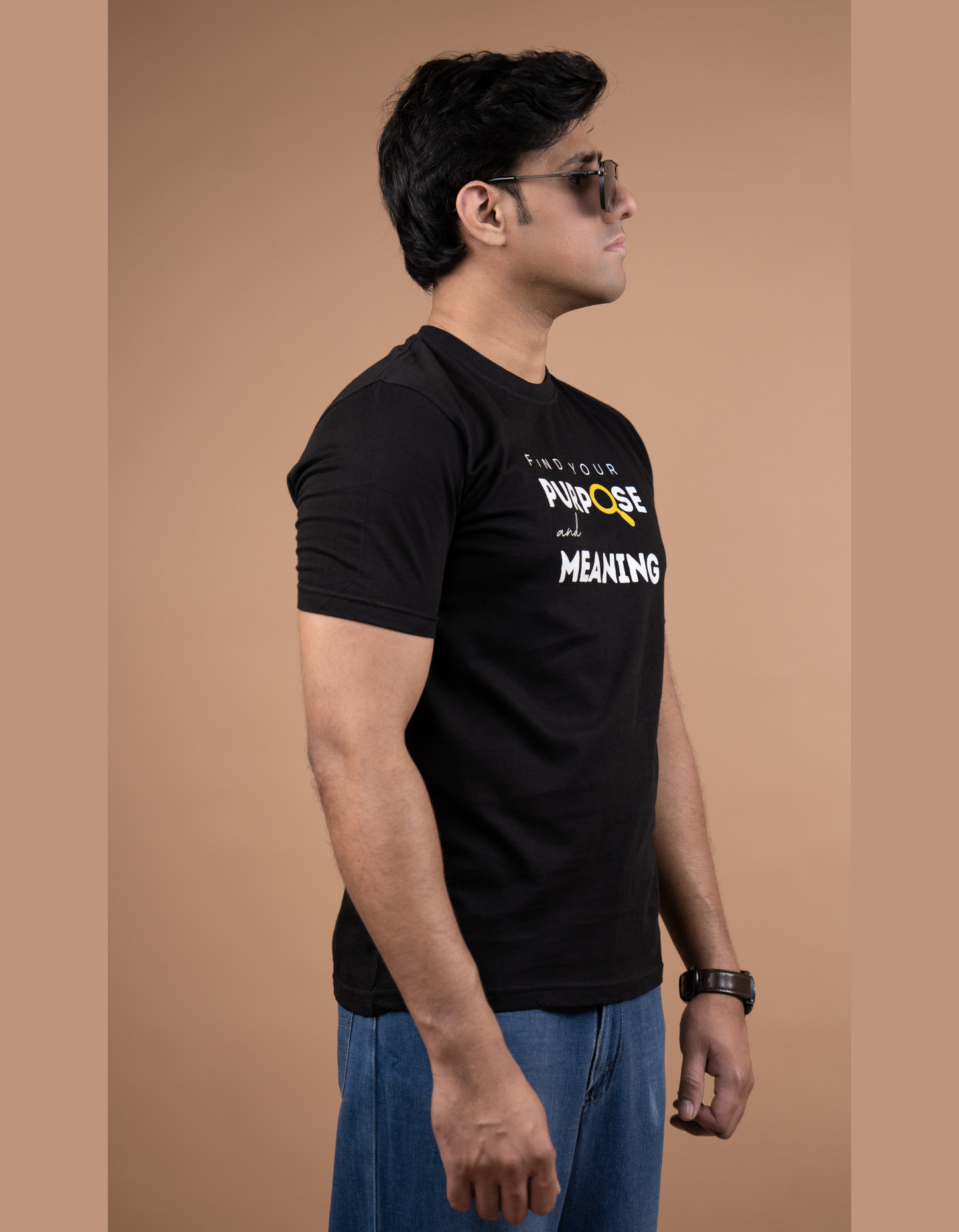 Find your purpose & meaning T-shirt left side