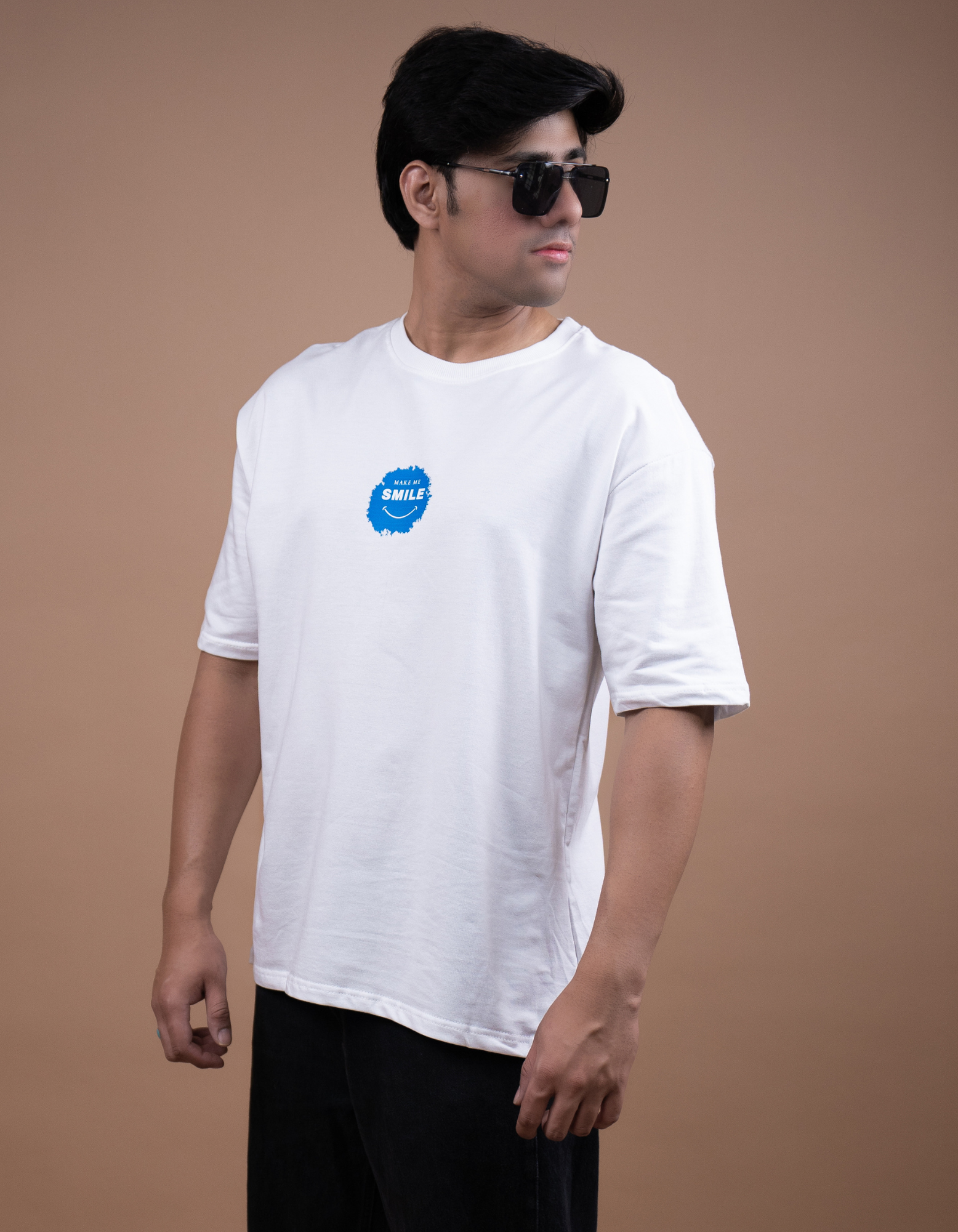 Abstract Typography Oversized T-shirt front view design