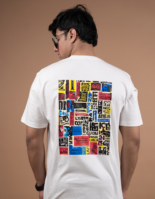 Abstract Typography Oversized T-shirt