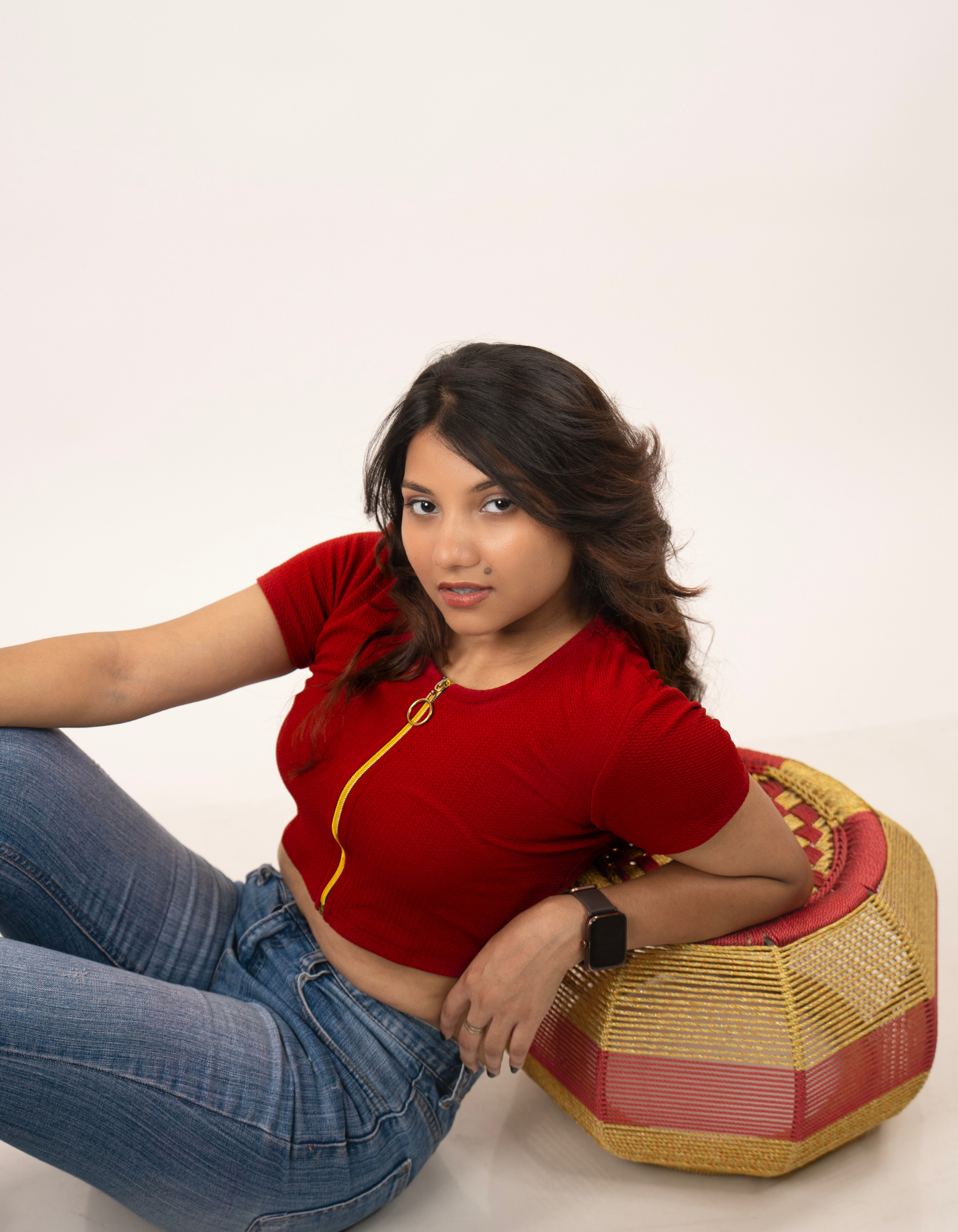 Bae N Bruh - Casual Front Chain Crop Top - Maroon Style