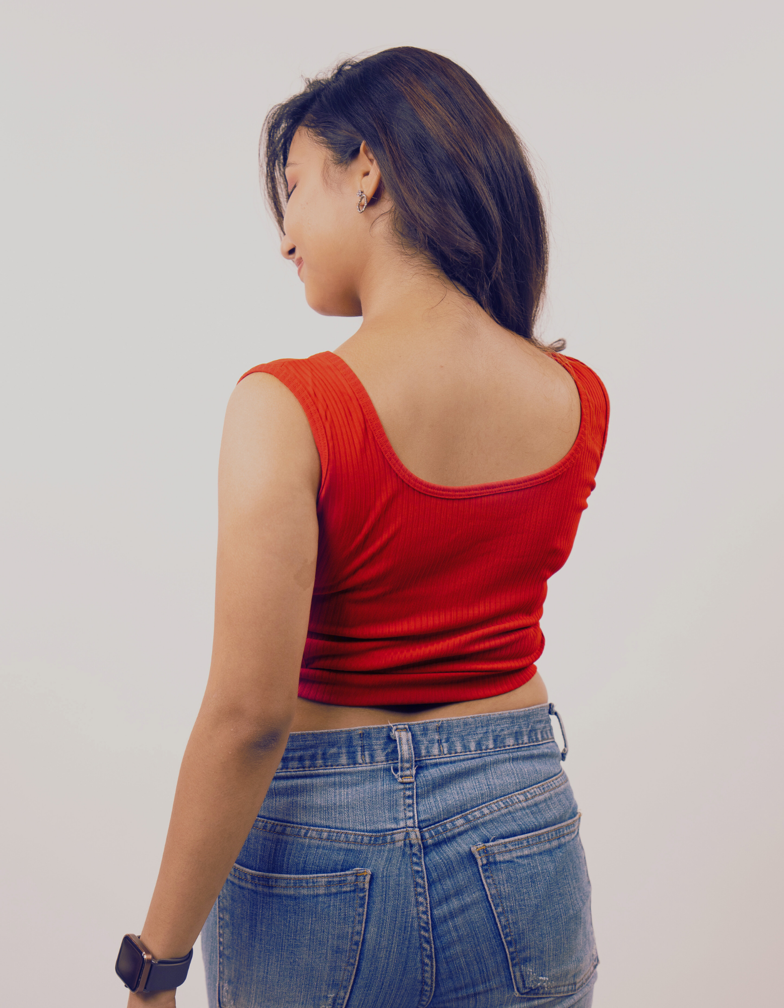 Bae N Bruh - Chill Cutout V-Neck Crop Top back view