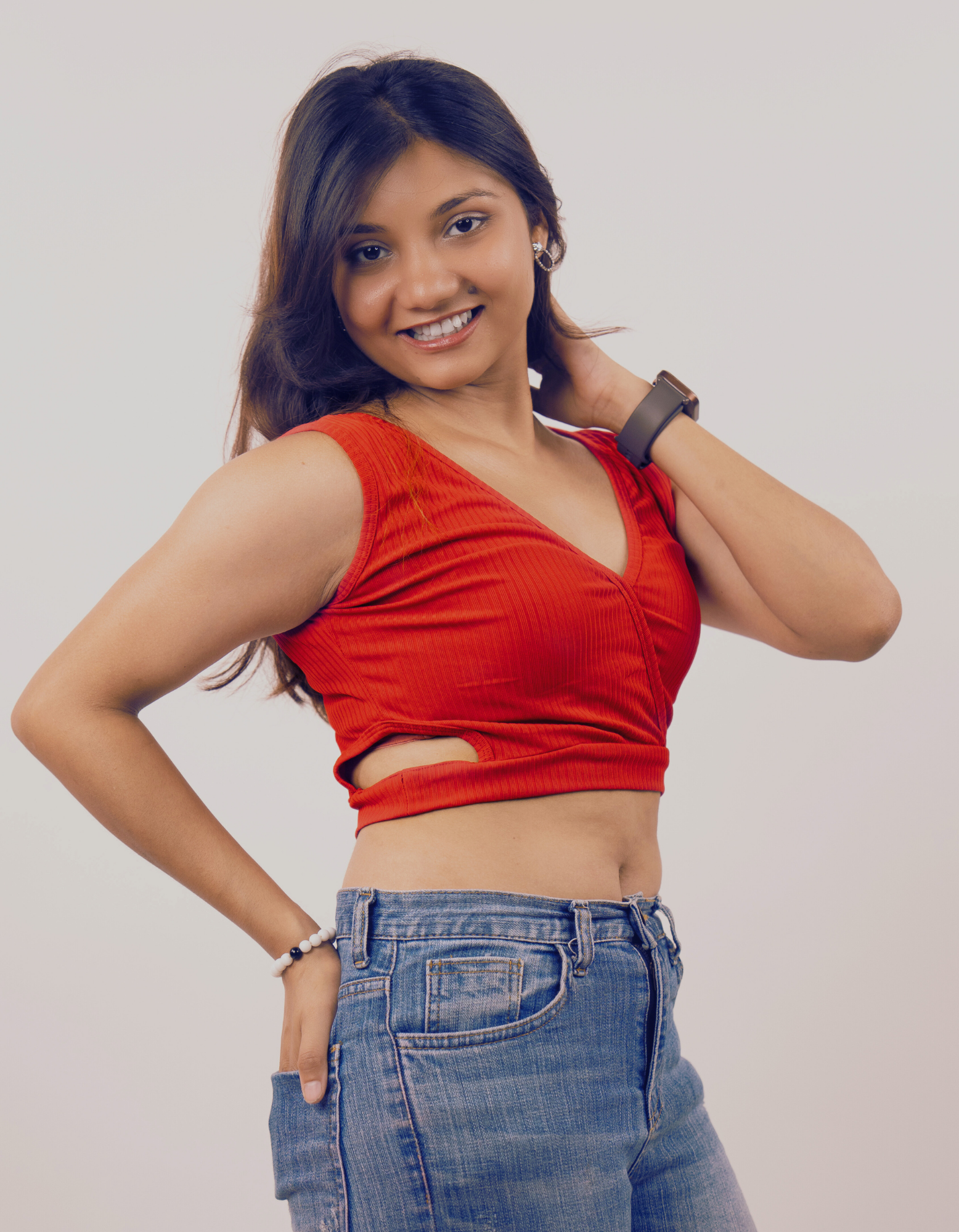 Bae N Bruh - Chill Cutout V-Neck Crop Top right view