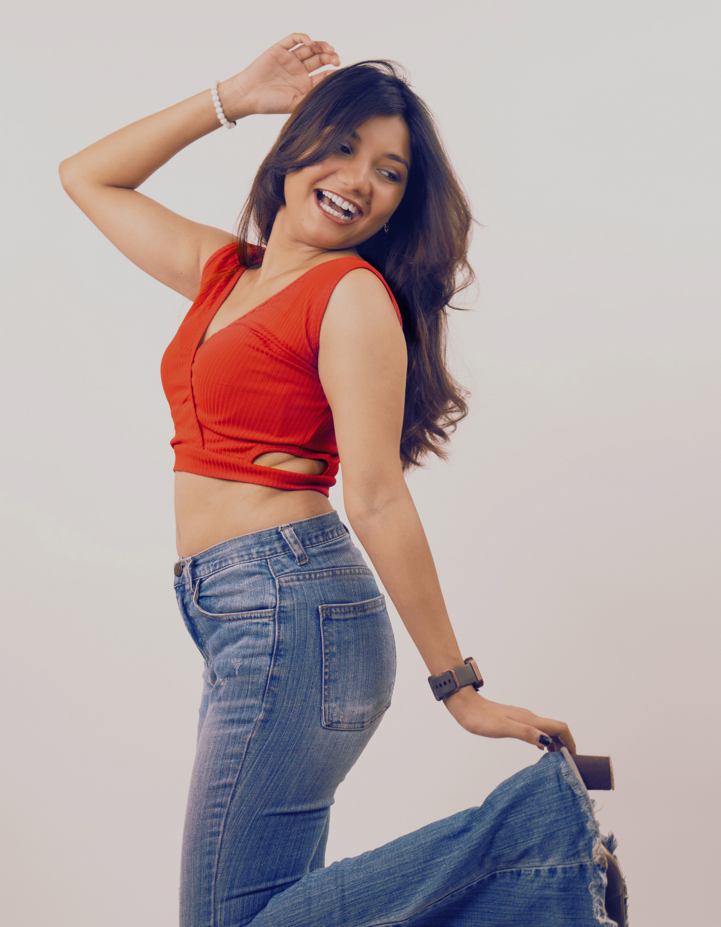 Bae N Bruh - Chill Cutout V-Neck Crop Top left view