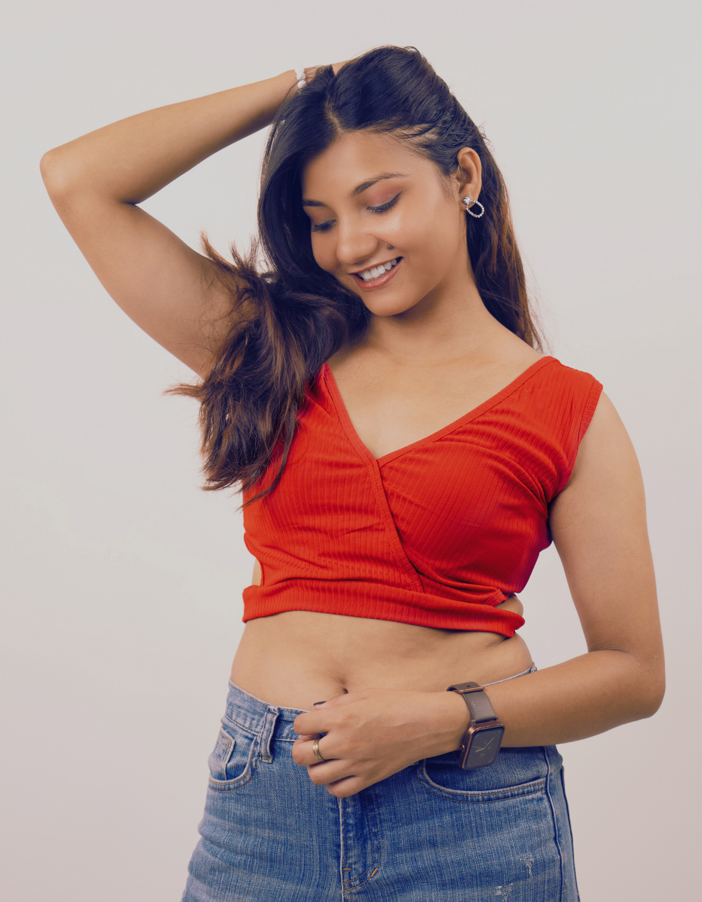 Bae N Bruh - Chill Cutout V-Neck Crop Top