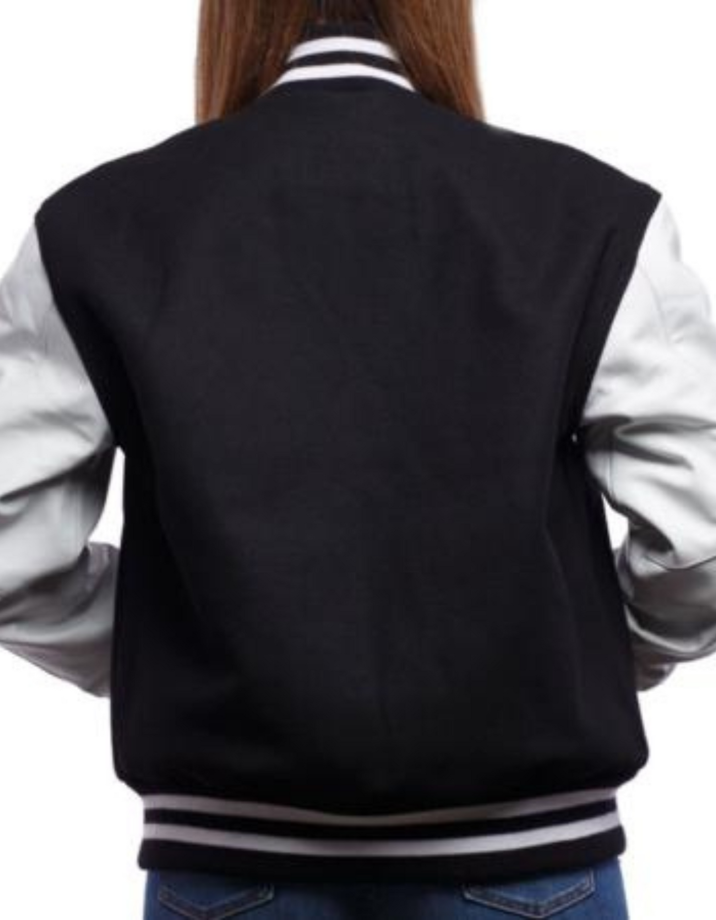 Black & White Plain Versity back view