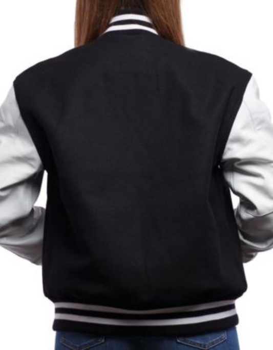 Black & White Plain Versity back view