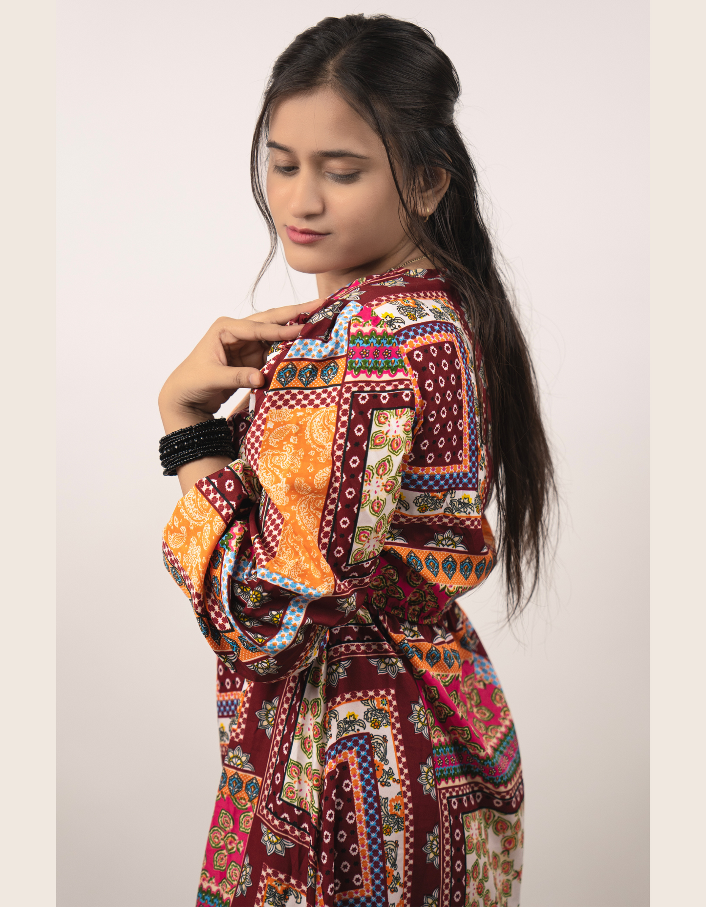 Bae N Bruh - Peppy Boho Peplum Extravaganza Dress left view