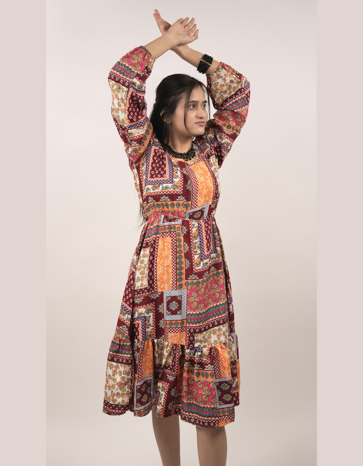 Bae N Bruh - Peppy Boho Peplum Extravaganza Dress