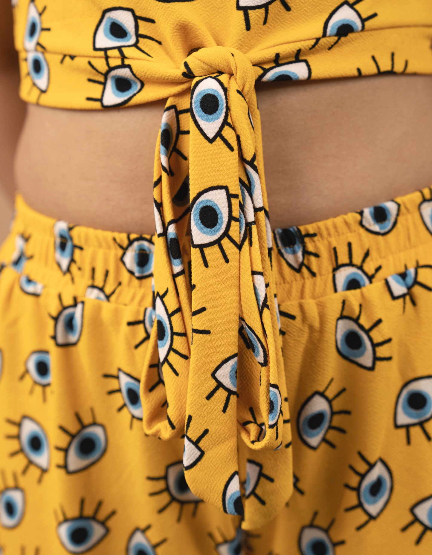 Bae N Bruh - Eye-Spy Crop Top & Jogger Co-Ord Set front knot