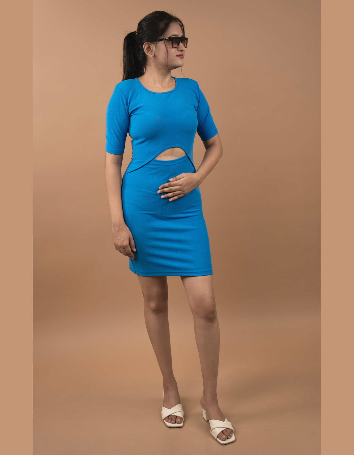 Bae N Bruh - Sassy Selfie-Ready Peek-a-Cutout Dress