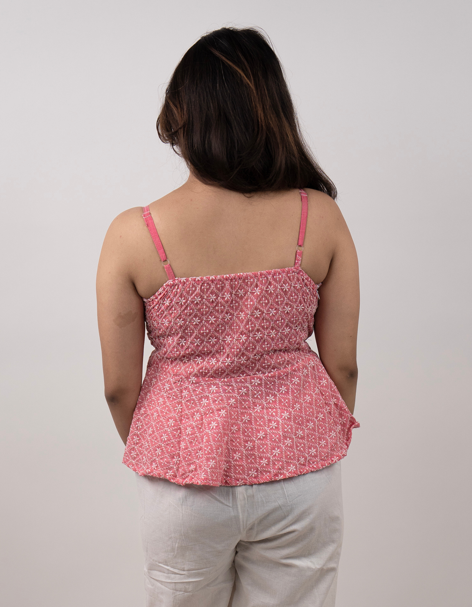 Bae N Bruh - Peach Blossom Embroidery Crop Top back view