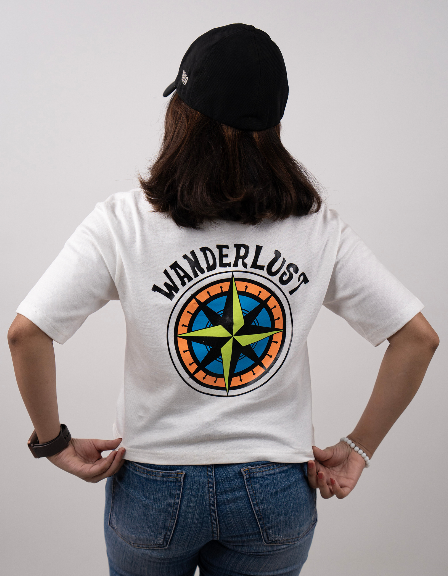 Bae N Bruh - Wanderlust Oversized Crop Top back view