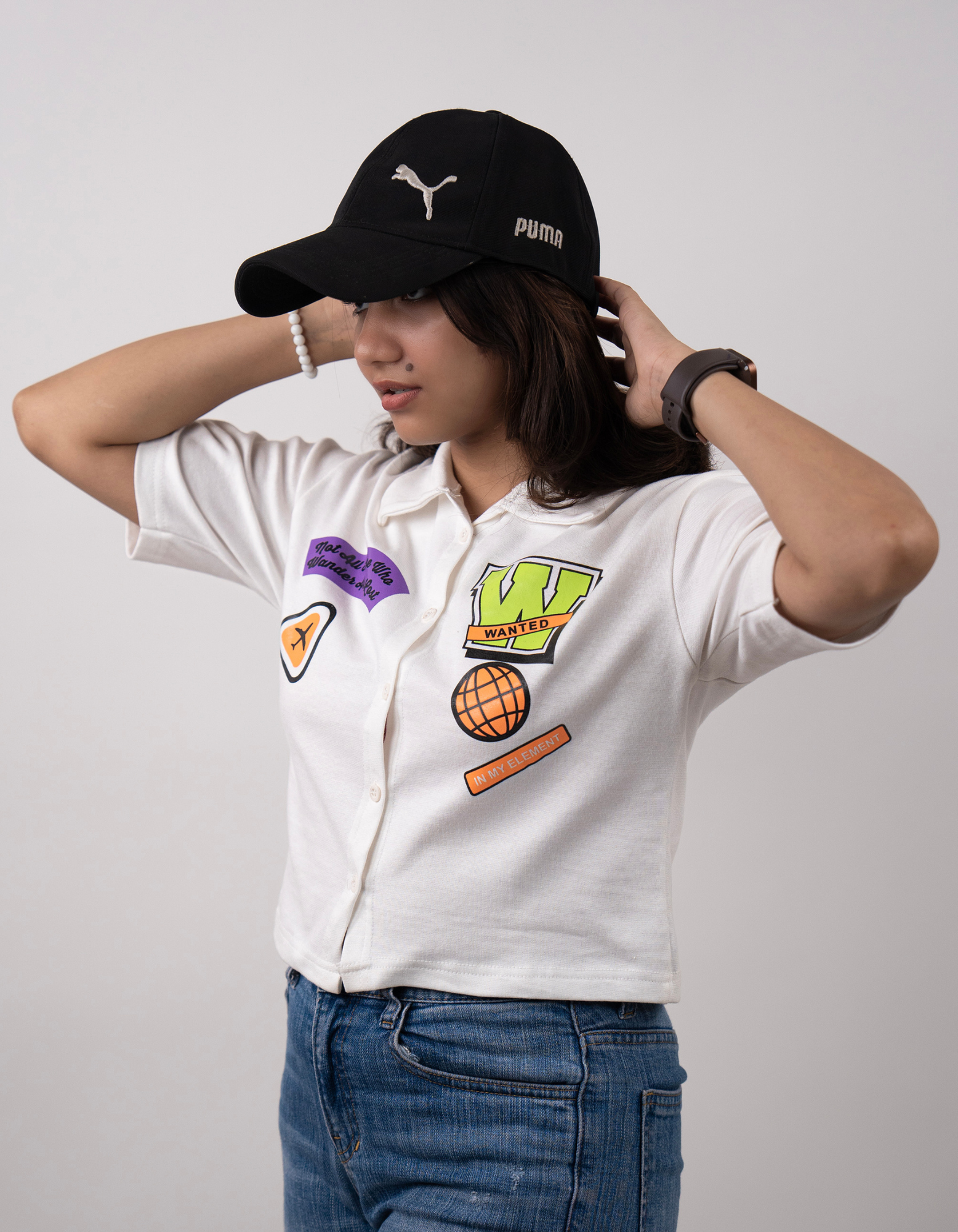 Bae N Bruh - Wanderlust Oversized Crop Top left view