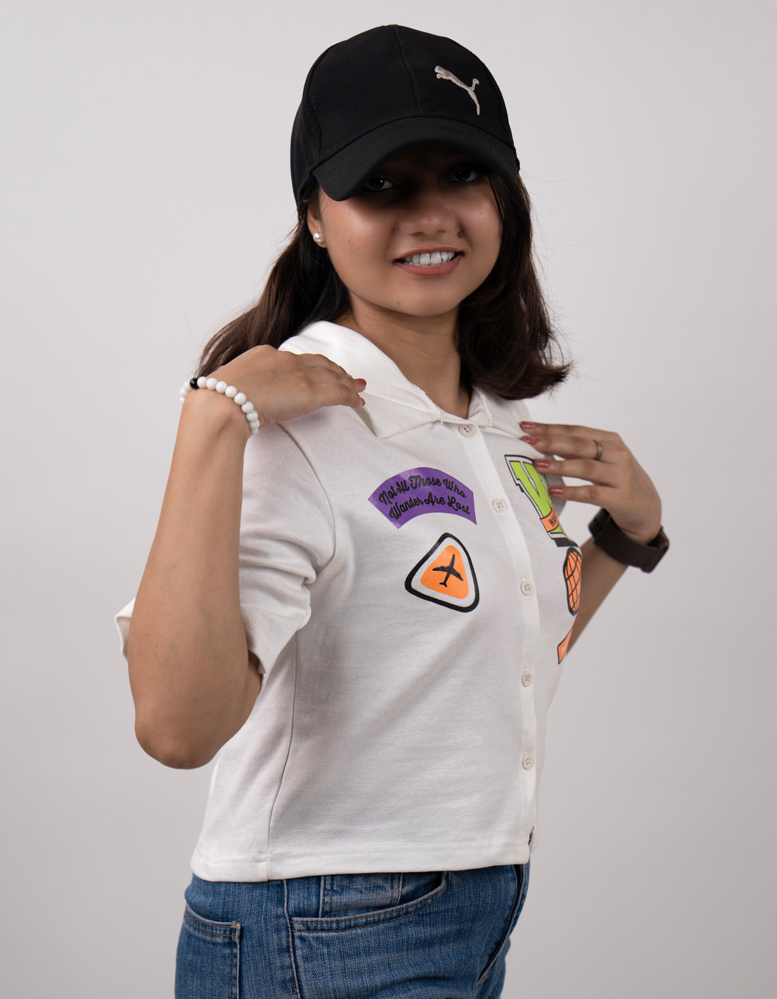 Bae N Bruh - Wanderlust Oversized Crop Top right view