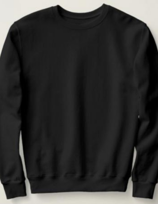 Solid Black Plain Sweatshirt