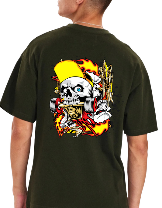 Angry Skull Graphic Printed Men’s Oversized T-shirt