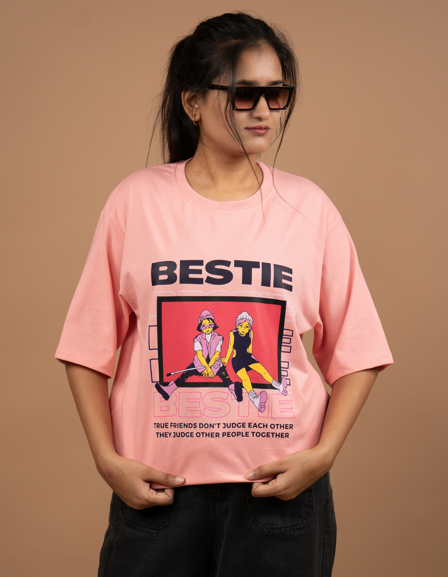 Girl Bestie Oversized T-shirt front view