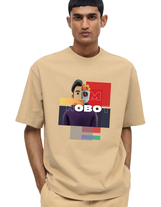 I am Robot Graphic Printed Men’s Oversized T-shirt