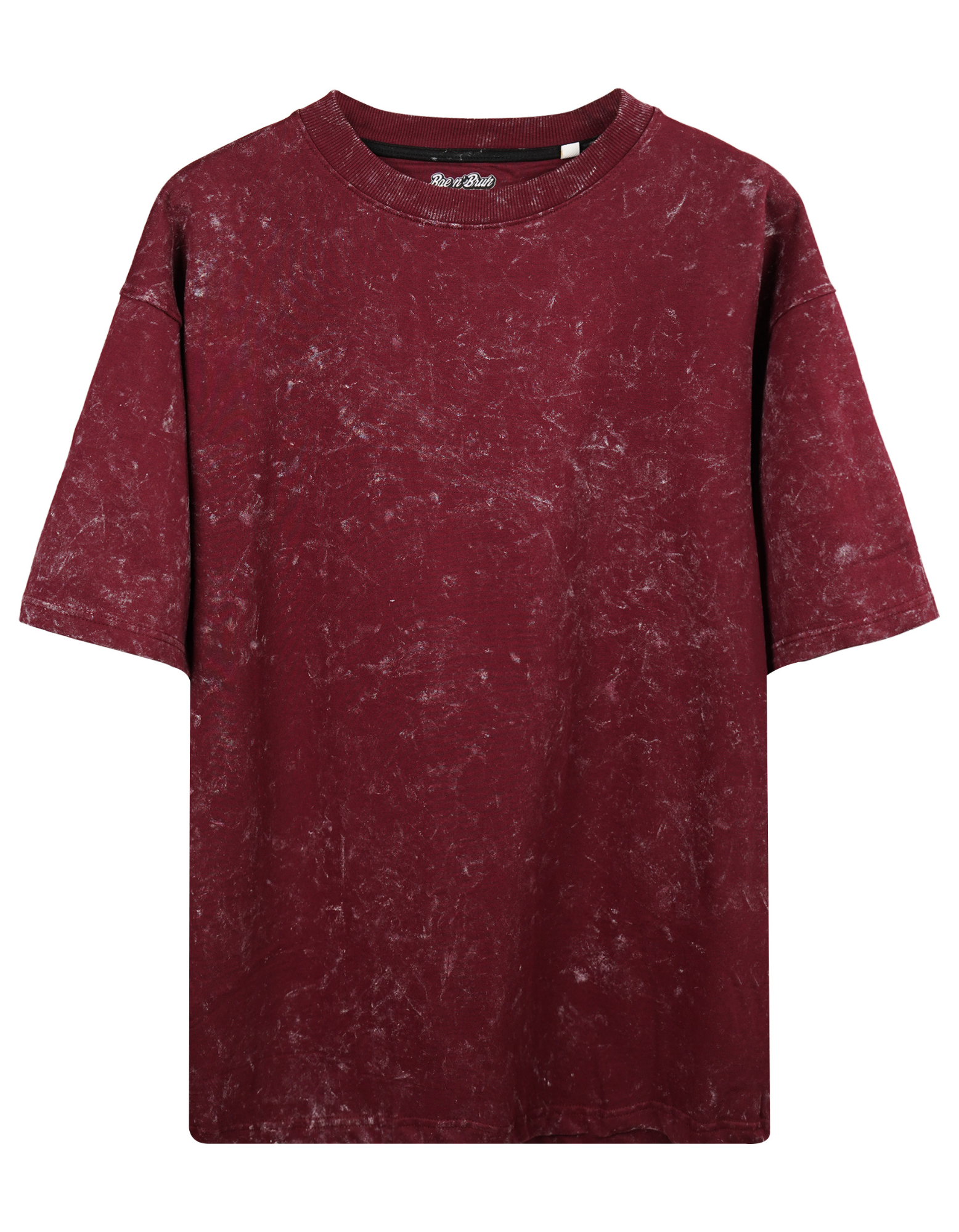 Bae N Bruh - Solid Maroon Men’s Acid Wash Oversized T-shirt product front