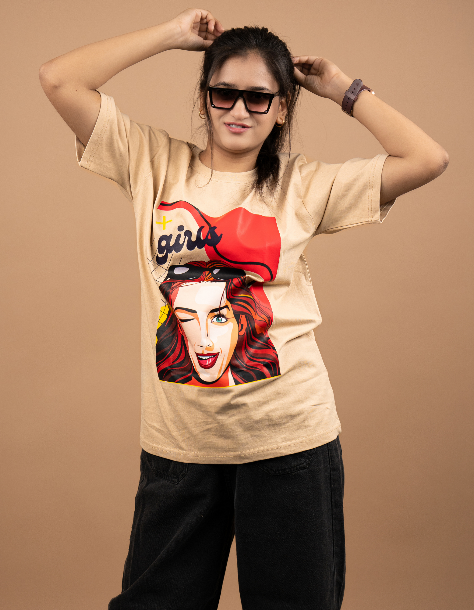Slaying Girl Oversized T-shirt front view