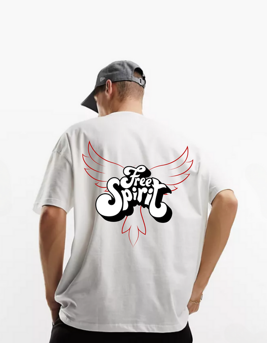 Free Spirit Graphic Printed Men’s Oversized T-shirt back view