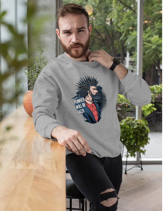 Punker Graphic Printed Men Sweatshirt