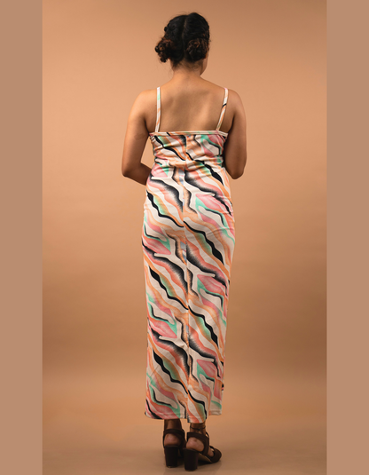 Bae N Bruh - Multi-Color Carnival Bodycon Gala back view