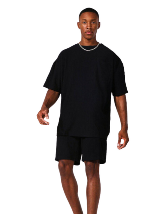 Solid Black – Men’s Plain Oversized T-shirt