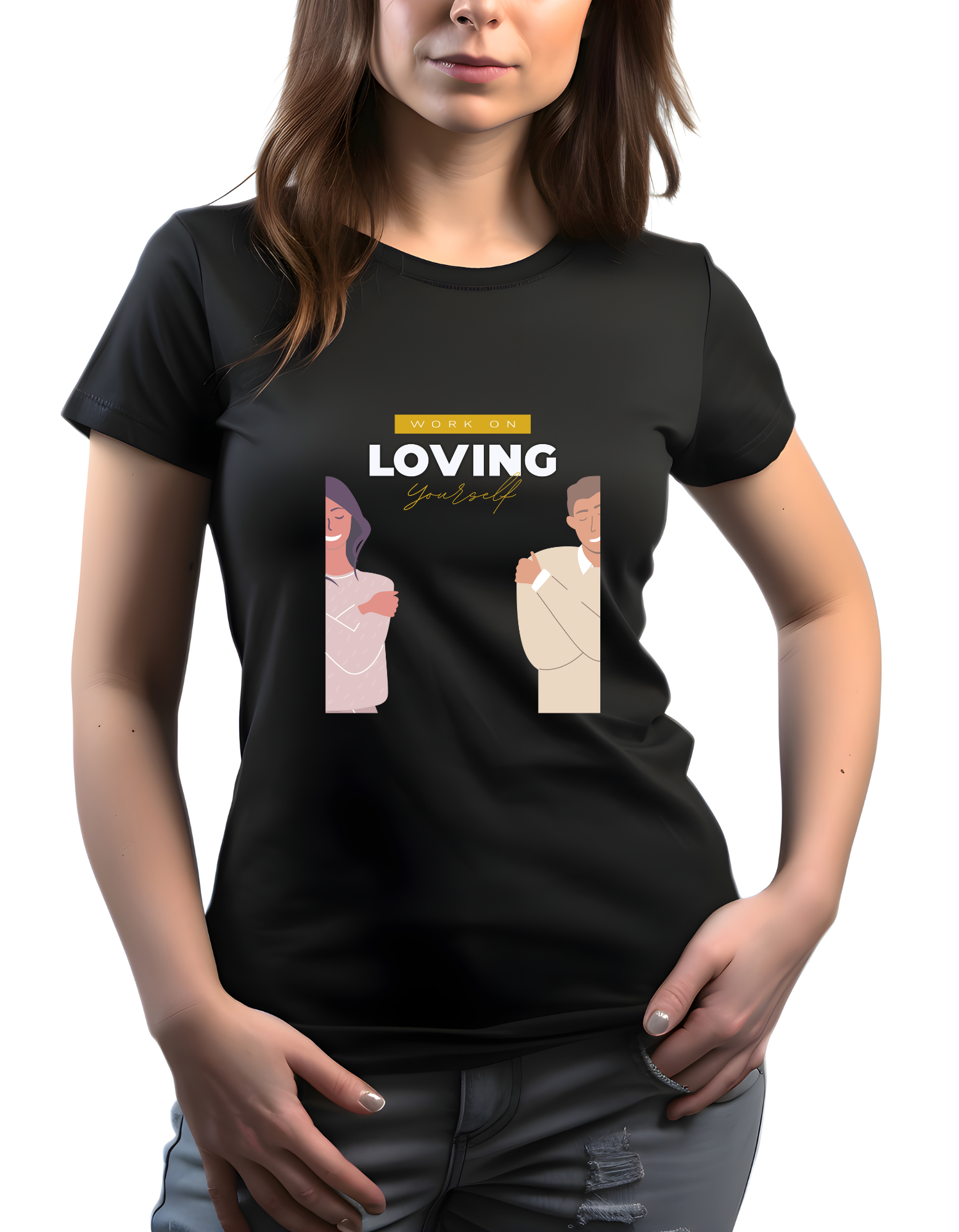 Work on loving yourself T-shirt Black